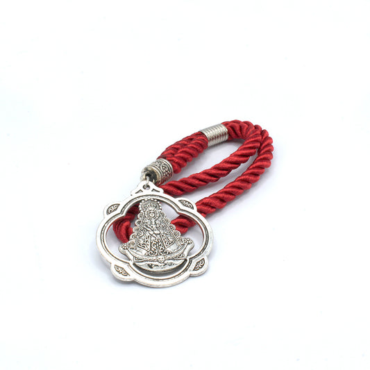 AMULETO VIRGEN DEL ROCIO CORDÓN ROJO PARA COCHE