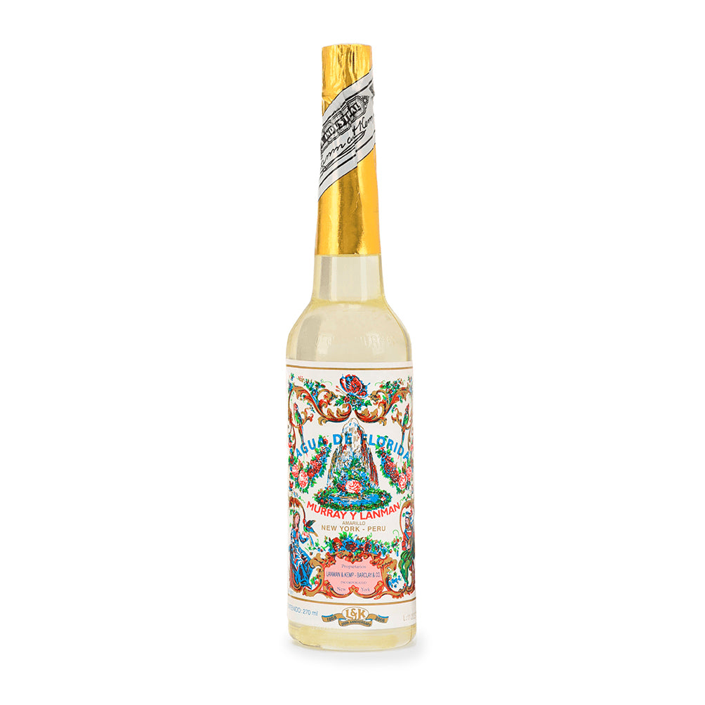 Botella de Auténtica Agua Florida para limpieza espiritual, protección energética y rituales esotéricos.