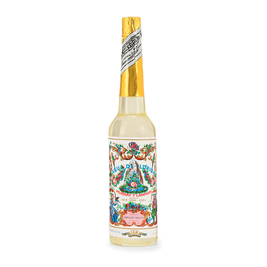 Botella de Auténtica Agua Florida para limpieza espiritual, protección energética y rituales esotéricos.