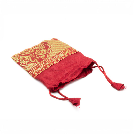 Bolsa de transporte burdeos para malas y japa malas, hecha a mano en Nepal, alta calidad y ritualizada
