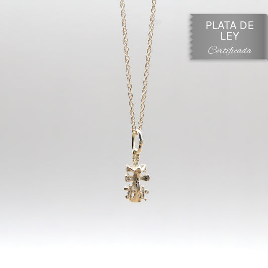 COLGANTE CRUZ DE CARAVACA PEQUEÑA EN PLATA DE LEY