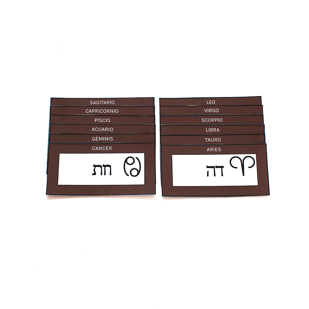 ETIQUETAS O CAMISAS PARA PÉNDULO HEBREO SIGNOS DEL ZODIACO MOD.2