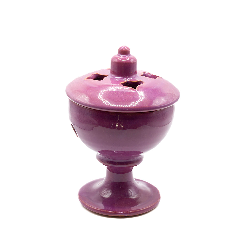 INCENSARIO CÁLIZ ESMALTADO MORADO