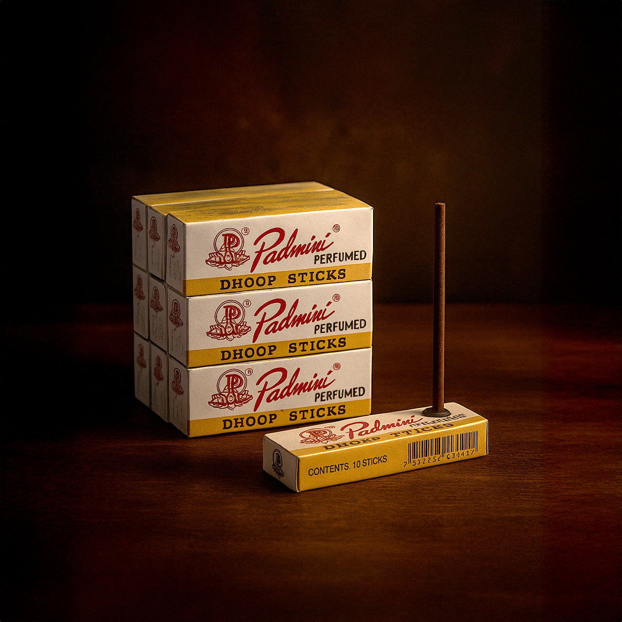 Caja de incienso Dhoop Padmini 6 cm, sin madera, aroma puro de sándalo y almizcle, ideal para meditación y relajación