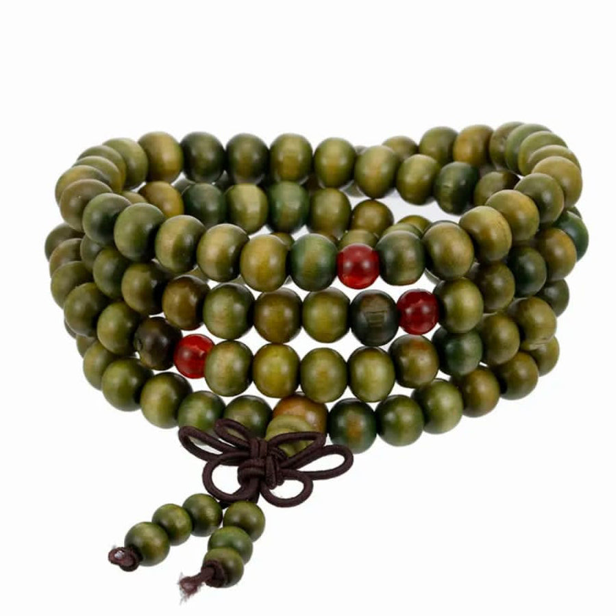 JAPA MALA BUDISTA 108 CUENTAS DE MADERA COLOR VERDE