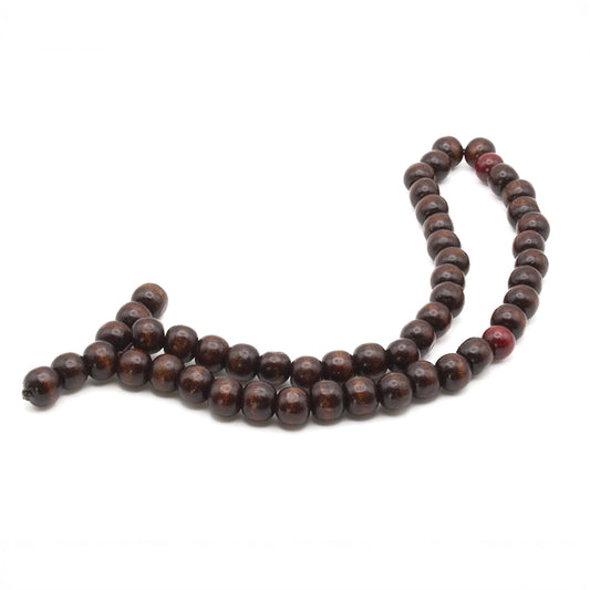Mala Budista de 45 cuentas en madera de caoba ritualizado para meditación y espiritualidad.