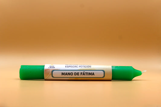 VELA CON ORACIÓN MANO DE FÁTIMA
