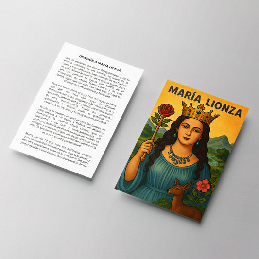 Estampa María Lionza en alta calidad, carta espiritual de protección, sanación y prosperidad