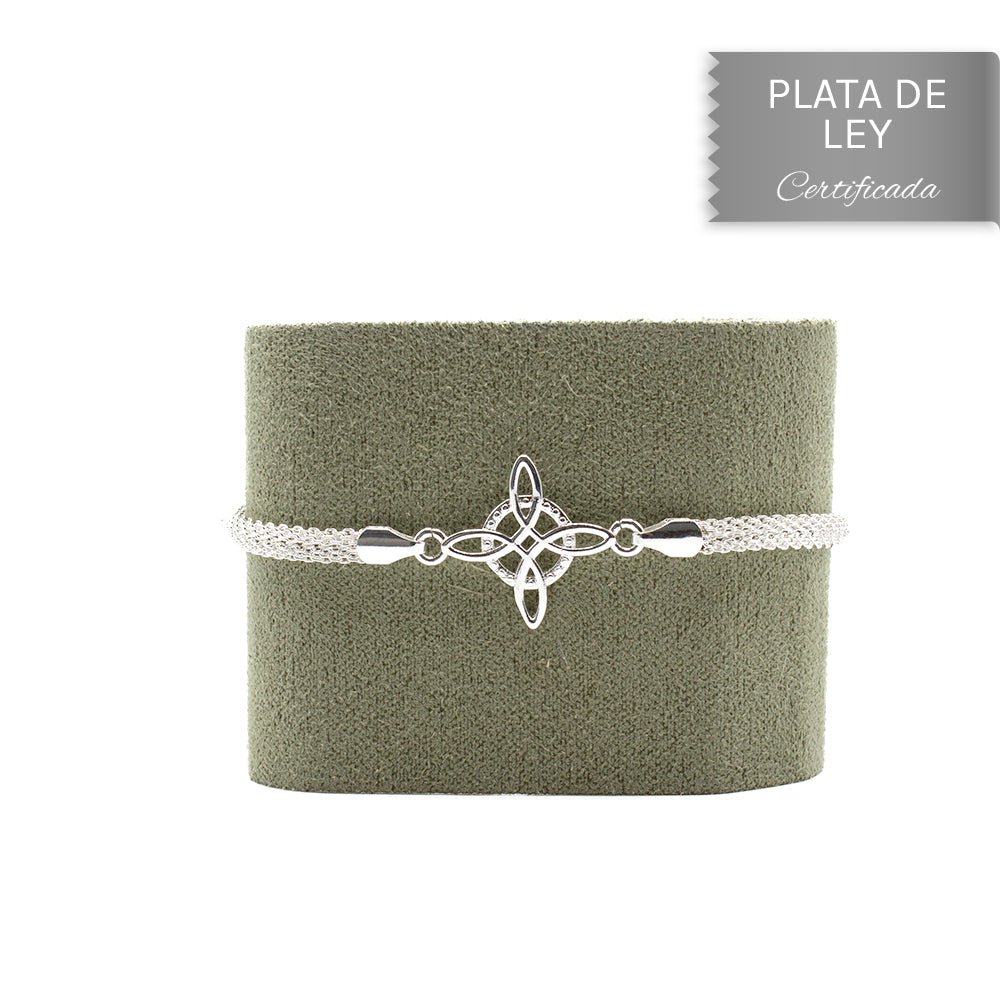 PULSERA NUDO DE BRUJA BAÑADO EN PLATA DE LEY MOD.2