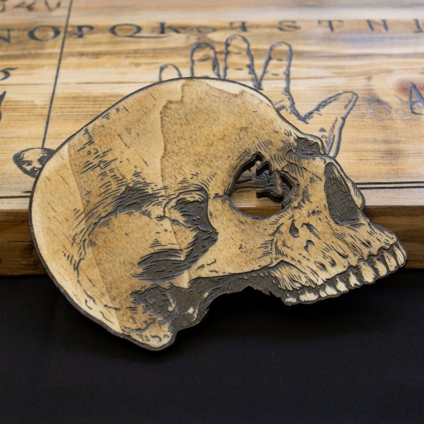 TABLERO OUIJA ARTESANAL EN MADERA DE ABETO MACIZA HECHA A MANO