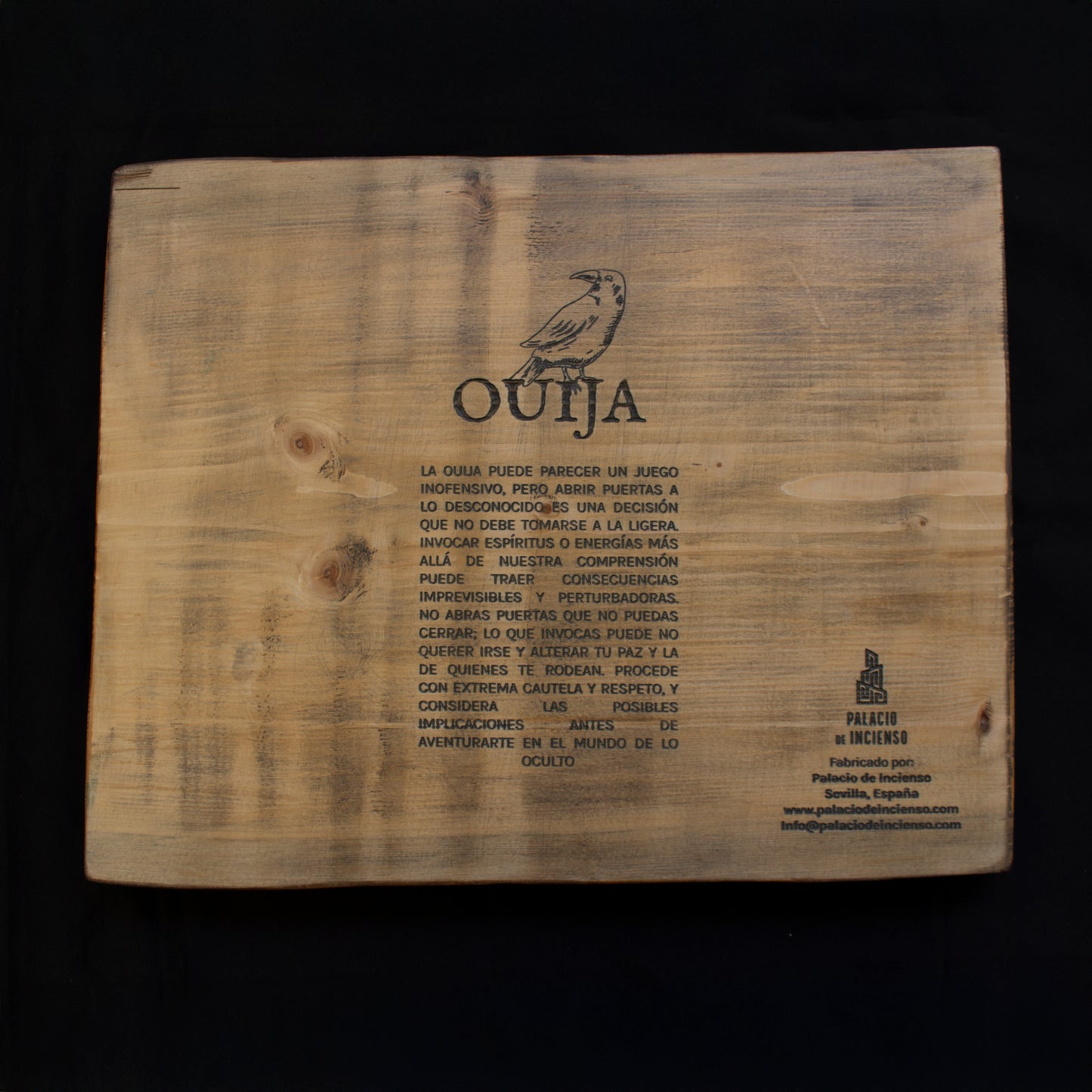 TABLERO OUIJA ARTESANAL EN MADERA DE ABETO MACIZA HECHA A MANO