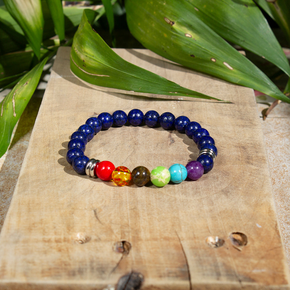 PULSERA DE LOS 7 CHAKRAS Y PIEDRAS PRECIOSAS MOD.1