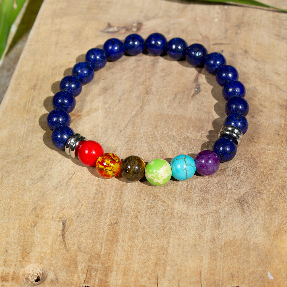 PULSERA DE LOS 7 CHAKRAS Y PIEDRAS PRECIOSAS MOD.1