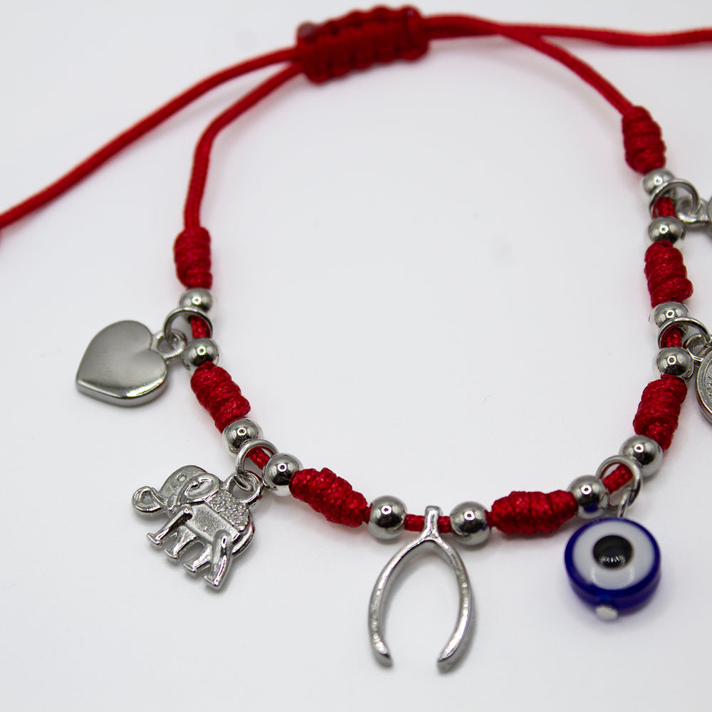 PULSERA 7 NUDOS Y 6 AMULETOS