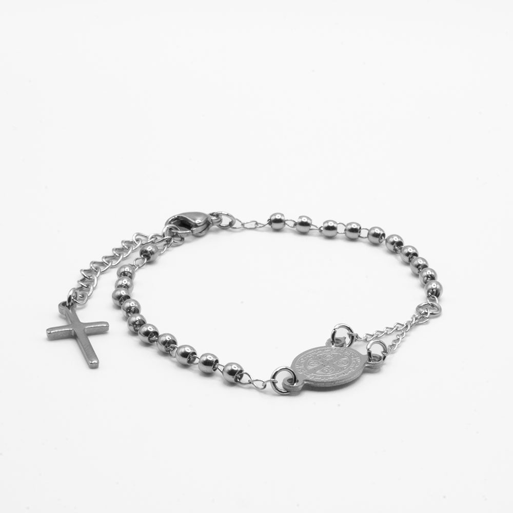PULSERA CRUZ DE SAN BENITO Y CRUZ CRISTIANA
