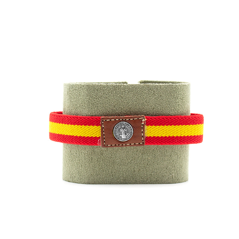 PULSERA ELÁSTICA CRUZ DE SAN BENITO, BANDERA - AMULETO DE PROTECCIÓN