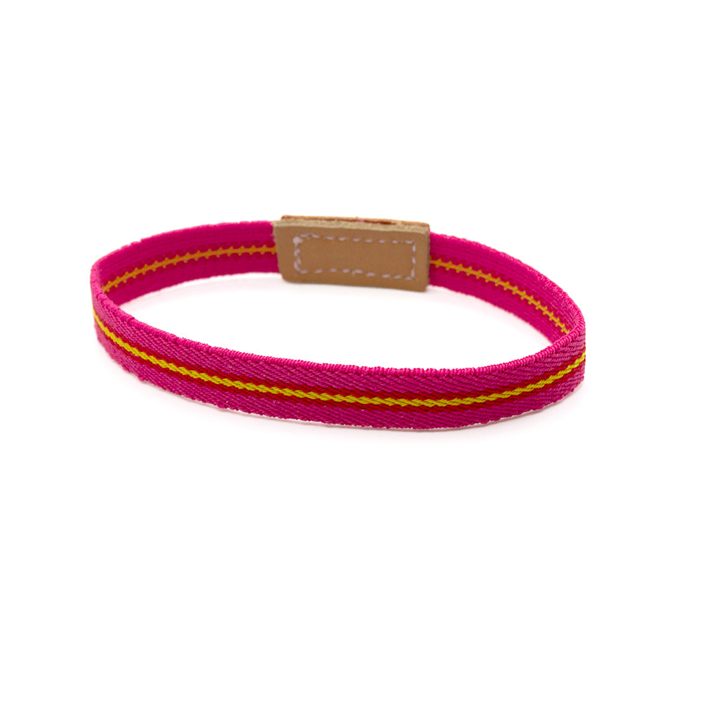 PULSERA DE TELA ELÁSTICA BANDERA DE ESPAÑA ROSA