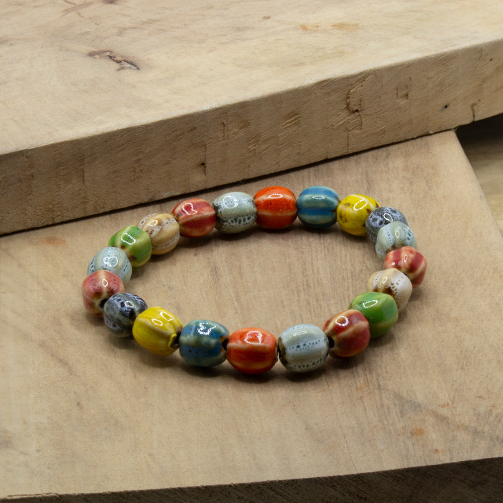 PULSERA DE LA FELICIDAD Y FORTUNA CUENTAS DE CERÁMICA