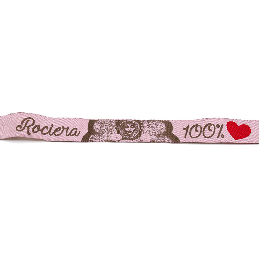 PULSERA DE TELA BORDADA ROCIERA ROSA