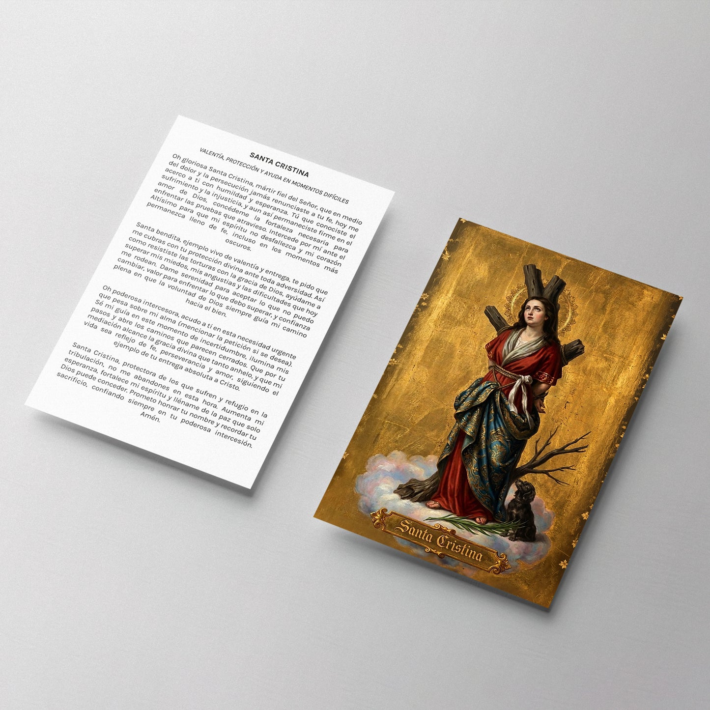 Estampa Santa Cristina de Bolsena virgen y mártir protección y fe