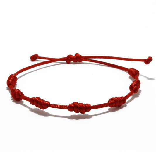 PULSERA DE LOS 7 NUDOS ROJA