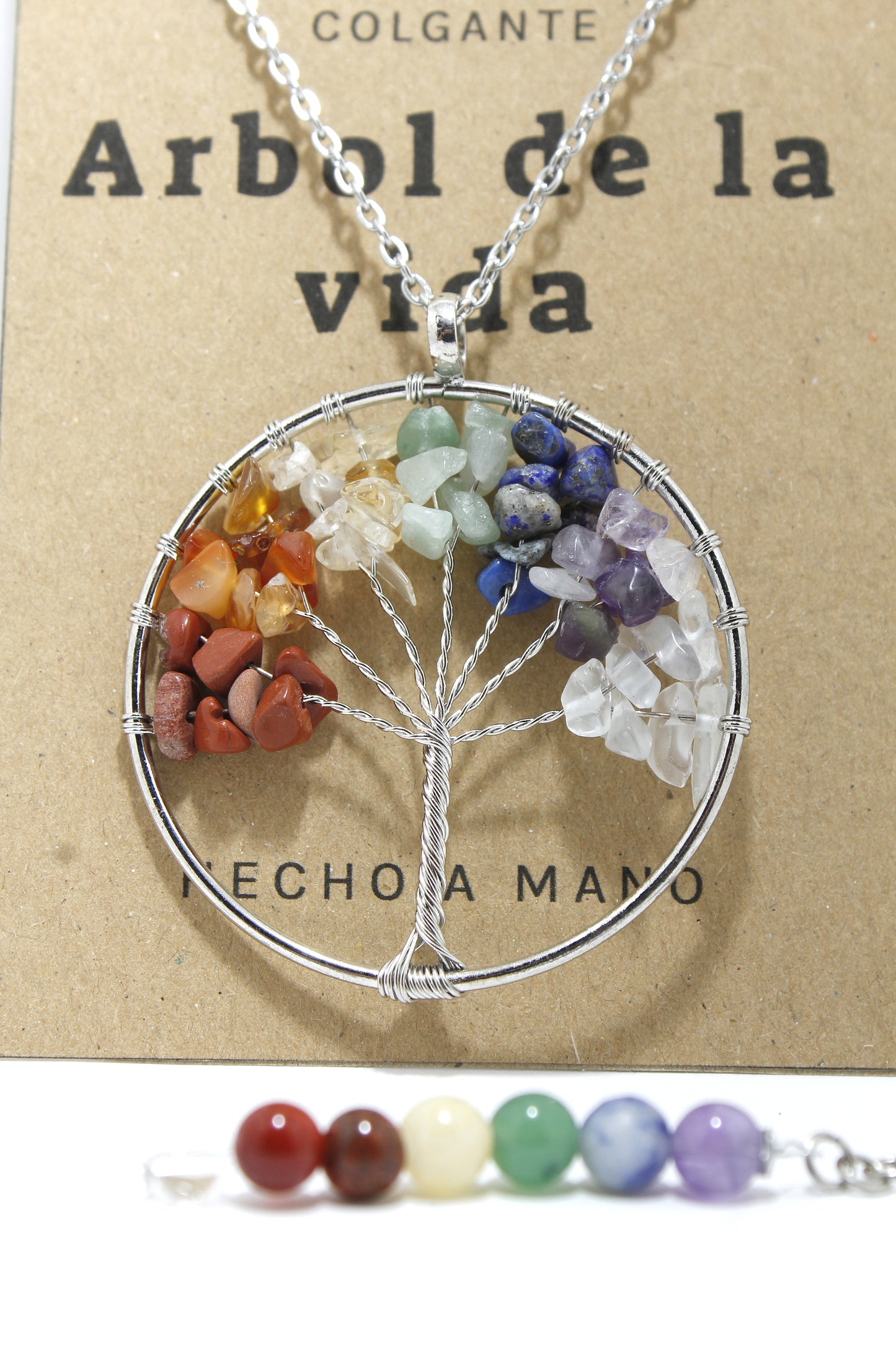 COLGANTE ÁRBOL DE LA VIDA CON PIEDRAS PRECIOSAS