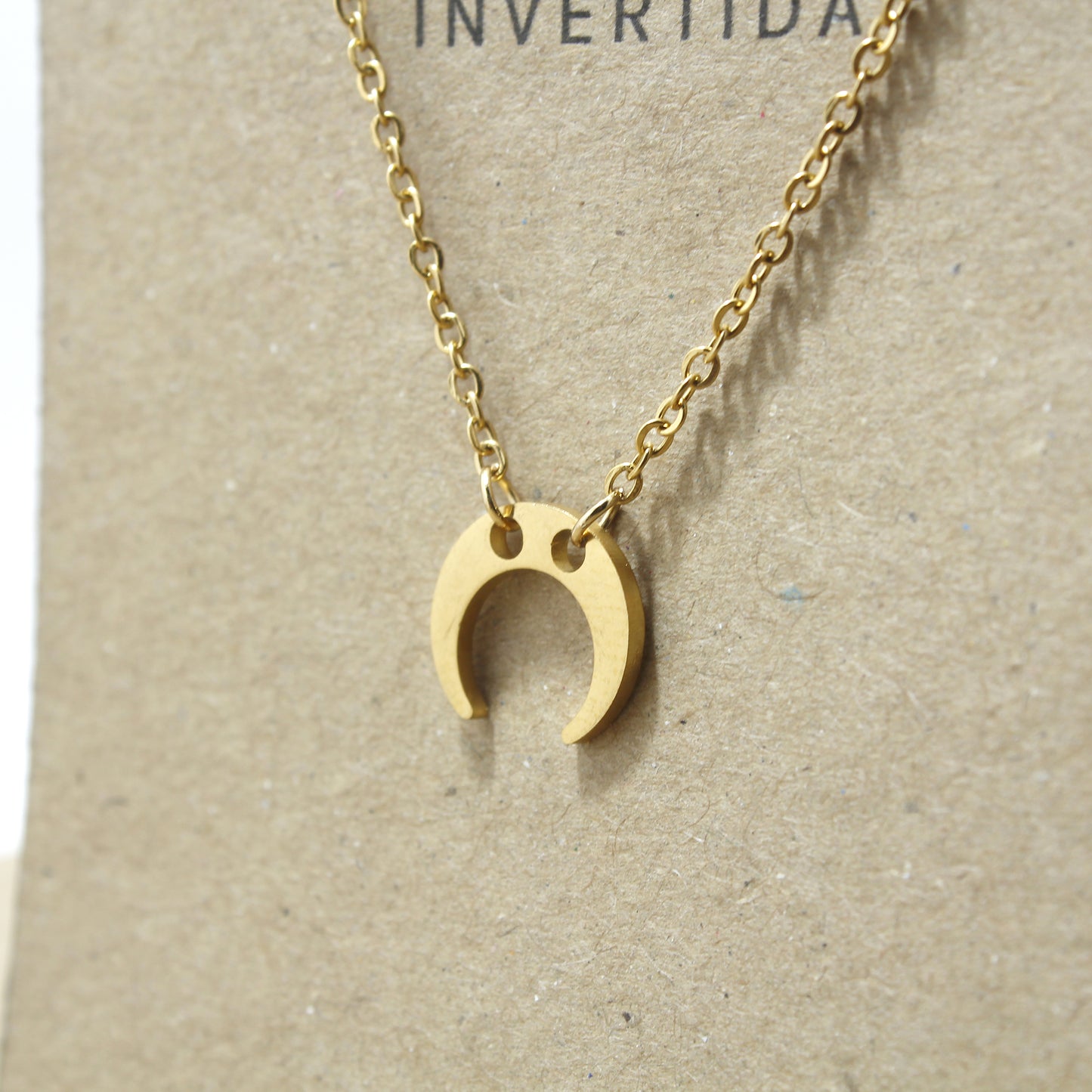 COLGANTE LUNA INVERTIDA EN ACERO INOX. DORADO O PLATEADO