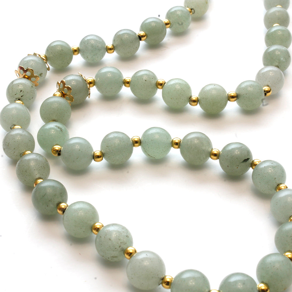 MALA 45 CUENTAS PIEDRA PRECIOSA JADE BORLÓN MORADO