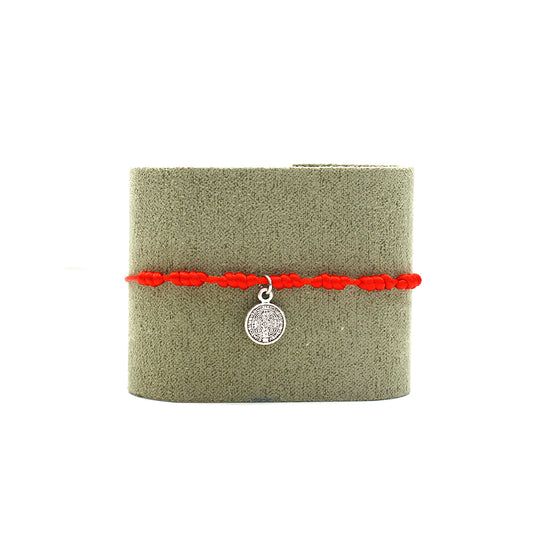 PULSERA 7 NUDOS ROJA CRUZ DE SAN BENITO