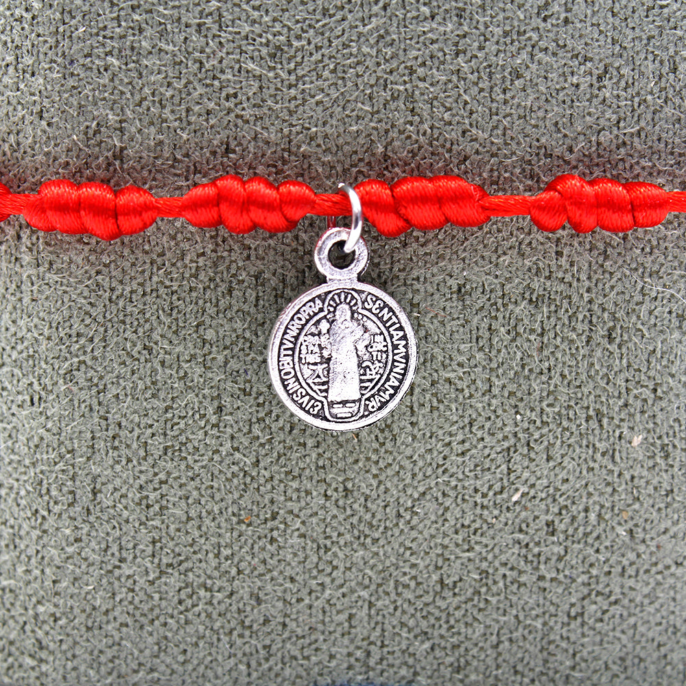 PULSERA 7 NUDOS ROJA CRUZ DE SAN BENITO