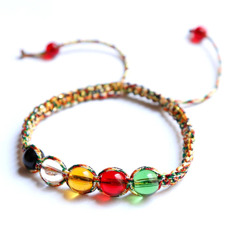 PULSERA ÉTNICA CUENTAS DE VIDRIO