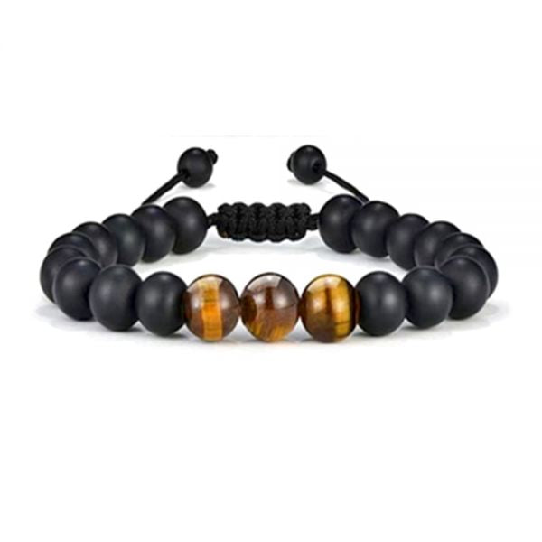 PULSERA PIEDRA ÓNIX MATE Y OJO DE TIGRE