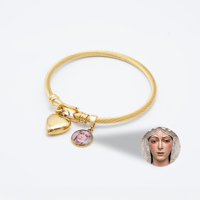 PULSERA ACERO INOX. DORADO ESPERANZA MACARENA