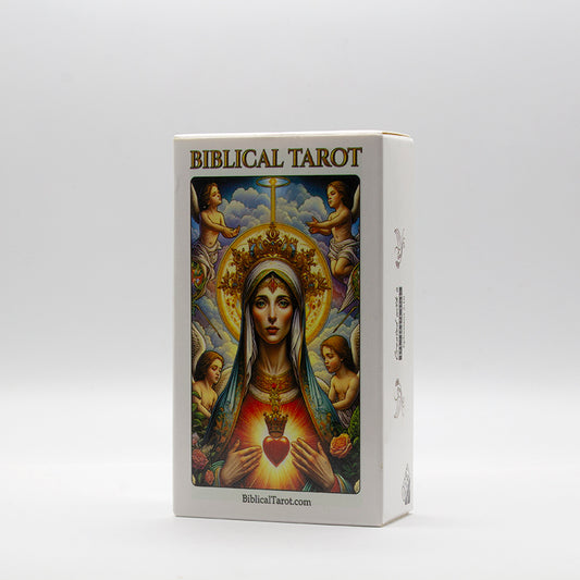 Tarot Bíblico Biblical Tarot con ilustraciones inspiradas en historias y personajes bíblicos.