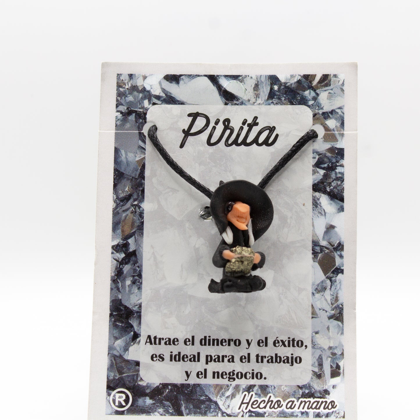 AMULETO BRUJITA CON PIEDRA PIRITA