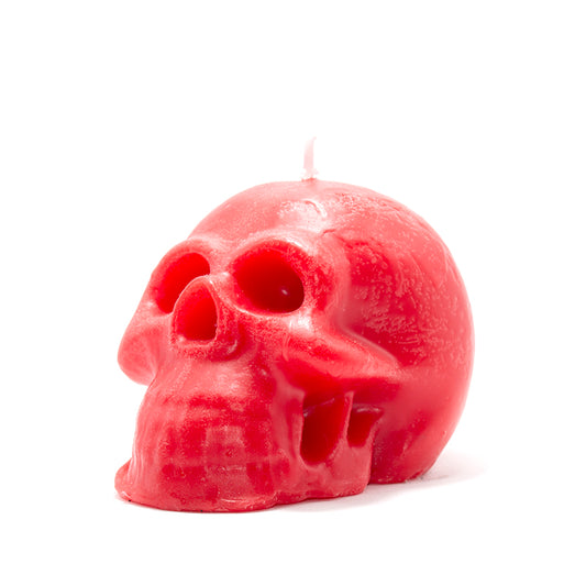 Velón calavera rojo Santa Muerte para ritual de amor y atracción