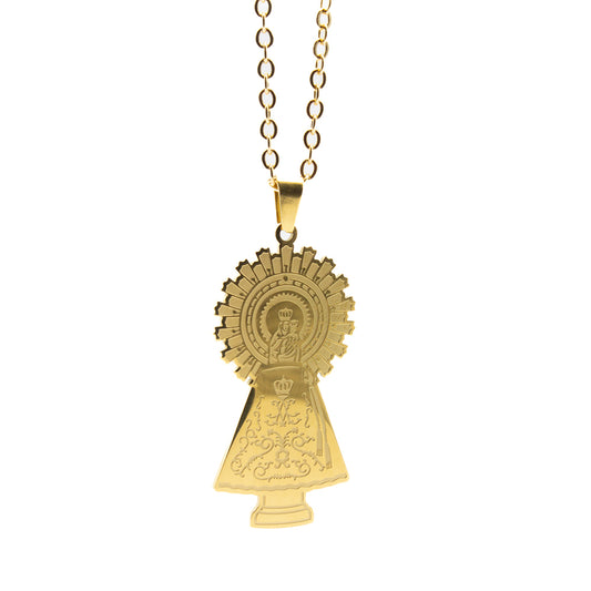 COLGANTE VIRGEN DEL PILAR DORADO