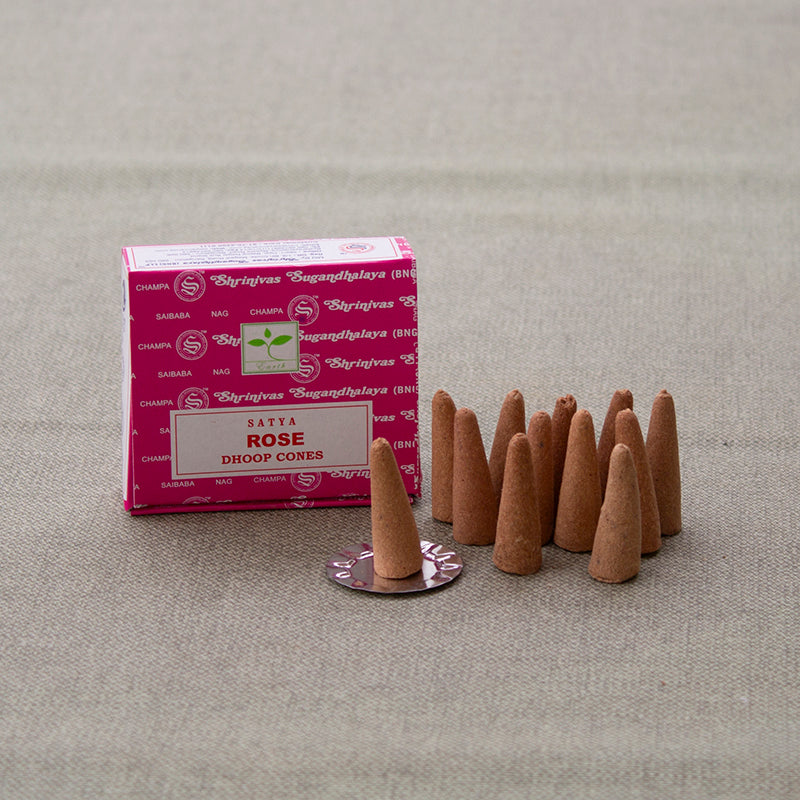 Incienso en cono Rosas SATYA Premium para amor y armonía