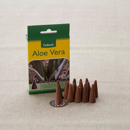 Incienso en cono aloe vera para buena suerte y prosperidad