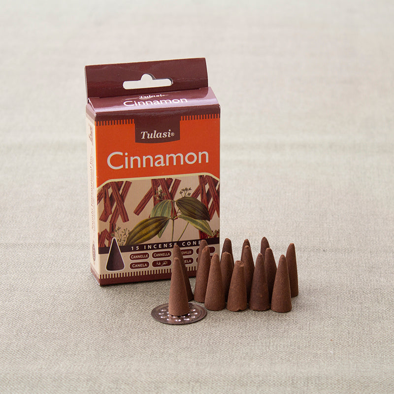 Incienso en cono de canela para abundancia, protección y amor