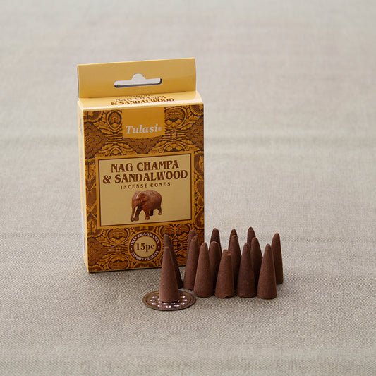 Incienso en cono Nag Champa y Sándalo en caja ցուց