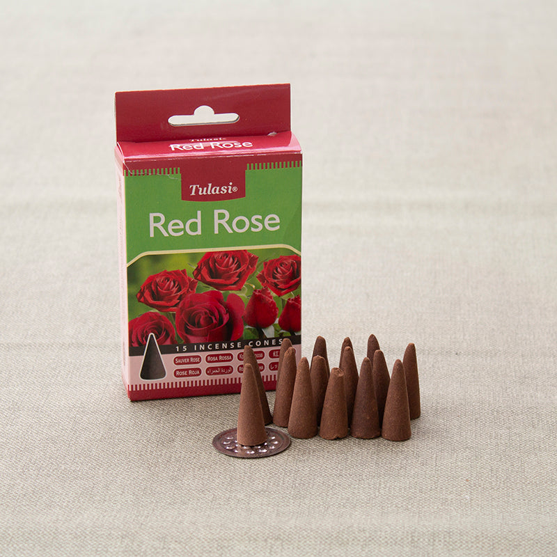 Incienso en cono rosa roja esotérico
