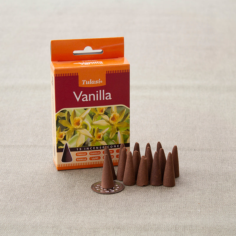 Incienso en cono vainilla para amor y relajación