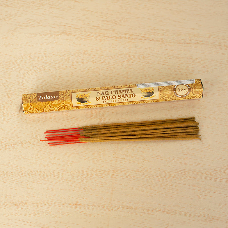 Caja de incienso Nag Champa y Palo Santo Tulasi 15 g