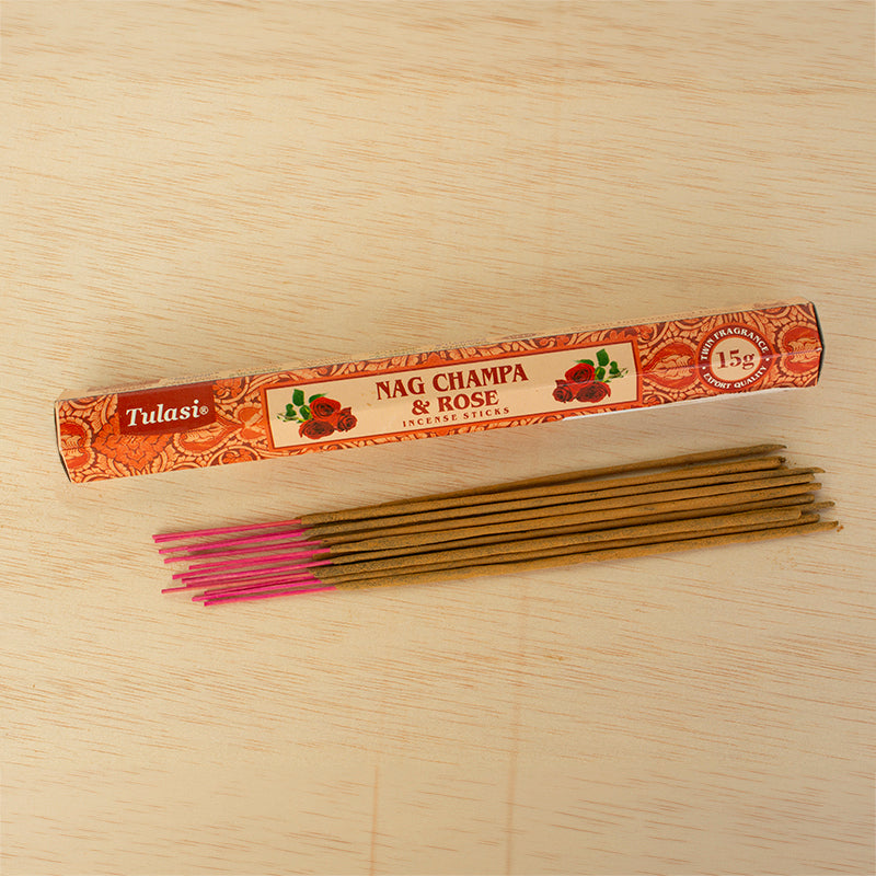 Incienso Tulasi Nag Champa y Rosas 15G hexagonal
