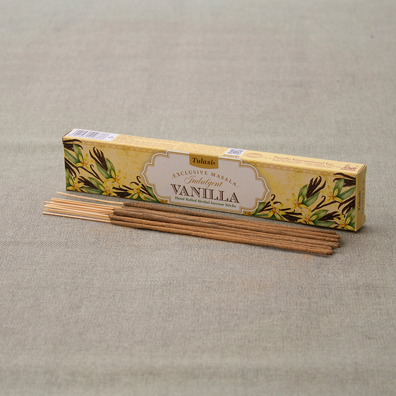 Incienso vainilla Masala Tulasi en caja


