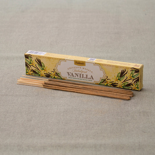 Incienso vainilla Masala Tulasi en caja

