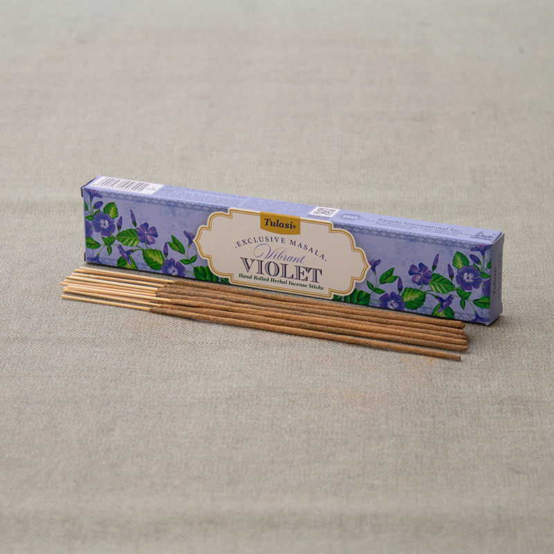 Incienso violeta Masala Tulasi en caja estándar