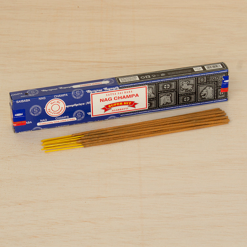 Incienso Satya Nag Champa y Super Hit 16g pasta roja embalaje via json