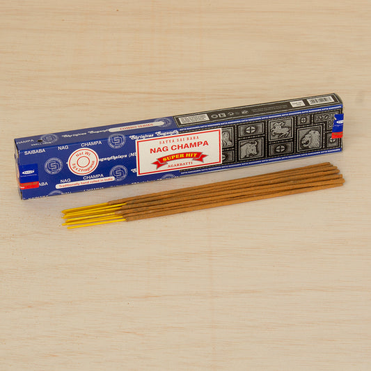 Incienso Satya Nag Champa y Super Hit 16g pasta roja embalaje via json